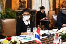 Indonesian Foreign Minister Retno Marsudi leads the Foreign Ministers' Meeting of the Bali Process Steering Group (SGMM) in Paris on Monday (February 21, 2022). (ANTARA/HO-Foreign Affairs Ministry)
