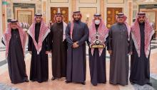 HRH Crown Prince Receives Minister of Sports, SAFF President, Al-Hilal Club's Chairman, Board Members, Managerial, Technical Staff, Players, following Winning the Asian Champions League
