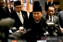 Indonesian President Prabowo Subianto respons reporters after the inaugural Board of Peace in Washington, US on Thursday (Feb 19, 2026). (ANTARA)