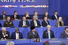 Indonesia's President Prabowo Subianto (front row, center) attends the Board of Peace (BoP) Gaza summit in Washington D.C., U.S., on Thursday (Feb. 19, 2026). (ANTARA)