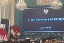 President Prabowo Subianto at a plenary cabinet meeting at the State Palace in Jakarta on Monday (October 20, 2025).