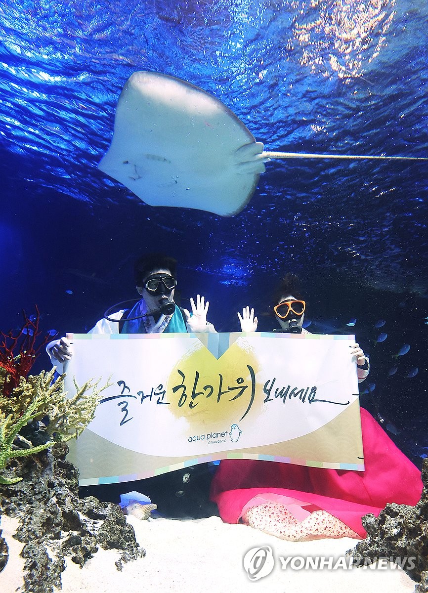 Underwater performance ahead of holiday