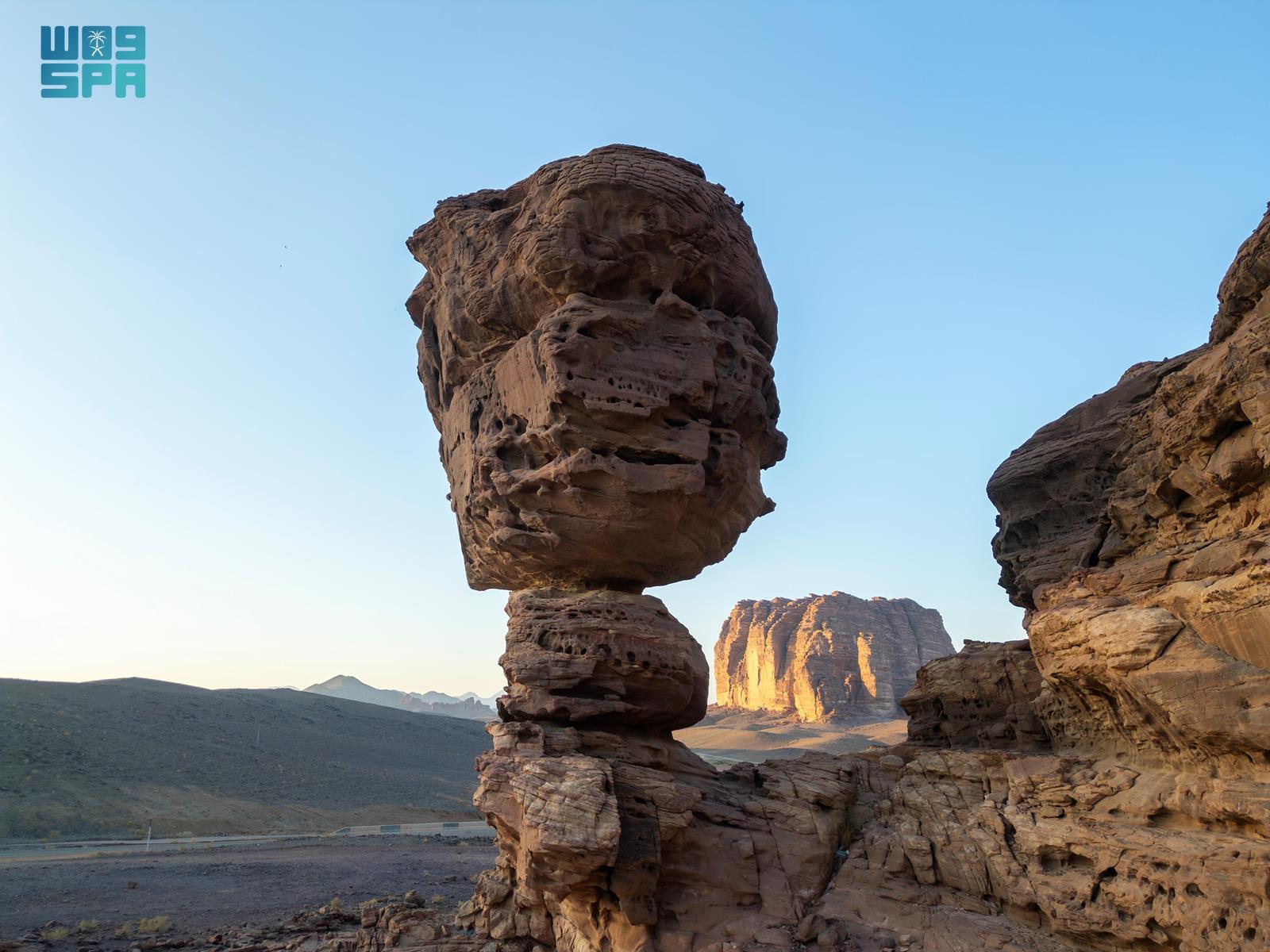 Nature's Sculptures: Tabuk's Ancient Narrow-Bottomed Rock Formations
