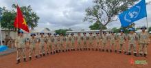 The installation of a 380m-long metal security fencing around a UNISFA military observation station in Abu Qussas is performed by 17 officers. (Photo: Engineering Unit Rotation 1)