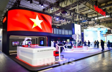 The Viettel stall at Mobile World Congress 2025, held in Barcelona, Spain, from March 3 to 6. (Photo: VNA)