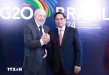 Prime Minister Pham Minh Chinh (R) meets with Brazilian President Luiz Inácio Lula da Silva. (Photo: VNA)