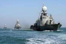 Naval parade in Oman Gulf before President Rouhani