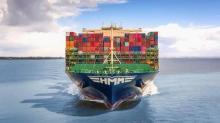 This file photo shows an eco-friendly 24,000 twenty-foot equivalent unit container ship operated by HMM Co. (PHOTO NOT FOR SALE) (Yonhap)