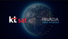 The logos of KT SAT Co. and Germany's Rivada Space Networks, provided by the Korean company (PHOTO NOT FOR SALE) (Yonhap)