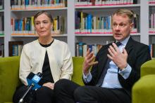 KUALA LUMPUR, March 13 -- Sweden's Ambassador to Malaysia Dr Joachim Bergstrom (right) and Sweden's Trade Commissioner to Malaysia Emma Broms during an interview with the Malaysian National News Agency (Bernama) reporter at the Digital Library, Wisma Bernama on Monday.  -- photoBERNAMA 