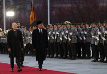 BERLIN, 12 March -- Malaysia's Prime Minister Anwar Ibrahim together with German Chancellor Olaf Scholz inspected the guard of honour of the German Army at the Official Welcome Ceremony in conjunction with his six-day official visit at the Federal Chancellery, on Tuesday. -- photoBERNAMA