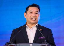Malaysian Economy Minister Rafizi Ramli giving his keynote address during the KL20 Summit at the Kuala Lumpur Convention Centre, on Monday. 