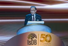 RIYADH, April 29 -- Prime Minister  Anwar Ibrahim delivering his remarks during the Islamic Development Bank (IsDB) Golden Jubilee Celebration here.  Prime Minister expressed confidence in the IsDB to continuously forge ahead in playing a pivotal role in addressing the issue of inequality and marginalisation, particularly among Muslims.  --fotoBERNAMA (2024) COPYRIGHT RESERVED