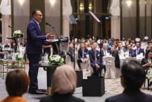 KUALA LUMPUR, June 25 — Prime Minister Anwar Ibrahim delivers his speech at the American Malaysian Chamber Of Commerce (Amcham) 47th Annual General Meeting Luncheon at a hotel Tuesday.  --fotoBERNAMA (2024) COPYRIGHT RESERVED