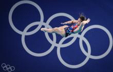 Malaysian diving ace Nur Dhabitah Sabri performs in the semifinals the women's 3m Springboard event at the 2024 Paris Olympics.