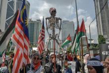 File picture of Free Palestine protest in Kuala Lumpur.