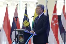 PUTRAJAYA, Oct 22 -- Malaysia’s Foreign Minister Datuk Seri Mohamad Hasan delivers a speech at the launch of logo and theme of Malaysia’s 2025 ASEAN Chairmanship at Wisma Putra today.  Malaysia will chair ASEAN 2025 with the theme "Inclusivity and Sustainability."  -- fotoBERNAMA (2024)