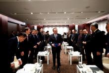  Prime Minister Anwar Ibrahim upon his arrival for a one-on-one meeting with Samsung, during his official visit to South Korea on Tuesday.