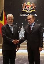  Malaysian Prime Minister Anwar Ibrahim and his Timor-Leste counterpart Kay Rala Xanana Gusmão