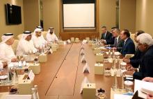ABU DHABI, Jan 13 -- Malaysian Prime Minister Anwar Ibrahim (third, right) in discussion with Managing Director of Abu Dhabi Investment Authority (ADIA) Sheikh Hamed bin Zayed Al Nahyan (second, left) during the One-on-One Business Meetings with three UAE Sovereign Wealth Fund managers here Monday.  Also seen are Malaysian Investment, Trade and Industry Minister Tengku Zafrul Tengku Abdul Aziz (fourth, right) and Higher Education Minister Zambry Abd Kadir (second, right).  --fotoBERNAMA (2025) COPYRIGHT RES