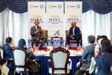 Minister of Investment, Trade and Industry Tengku Datuk Seri Zafrul Abdul Aziz (left) during the question and answer session at the Luncheon host by the Ministry of Investment, Trade and Industry in conjunction with the 54th Organisation of Asia-Pacific News Agencies (OANA) Executive Board Meeting on Monday.