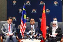 Malaysian Ambassador to China Norman Muhamad speaks at a press conference on Prime Minister Anwar Ibrahim’s working visit to China from Aug 31 to Sept 3, here on Saturday..