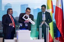 Malaysia's Deputy Transport Minister Hasbi Habibollah (centre) officiates the opening of the 45th ASEAN Railways CEOs’ Conference (ARCEOs)