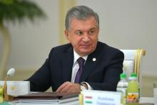 HANDOUT - 11 October 2019, Turkmenistan, Ashgabat: President of Uzbekistan Shavkat Mirziyoyev attends the Summit of the leaders of the Commonwealth of Independent States (CIS). Photo: -/Kremlin/dpa