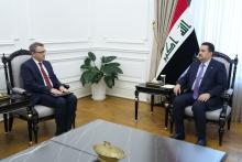 PM,  Mohammed Shia al-Sudani (right), Turkish Ambassador to Iraq Anil Bora İnan (left)