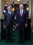 MELBOURNE, March 4 -- Prime Minister Datuk Seri Anwar Ibrahim (left) with Australia's Prime Minister Anthony Albanese at a joint press conference after the 2nd Malaysia–Australia Annual Leaders’ Meeting (ALM) at the Government House today.  --fotoBERNAMA (2024) COPYRIGHT RESERVED