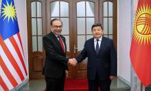 BISHKEK, May 15 -- Visiting Prime Minister Datuk Seri Anwar Ibrahim (left) meets his counterpart Chairman of the Cabinet of Ministers Akylbek Zhaparov (right) at the Ala Archa State Residence, in conjunction with his two-day official visit to the Kyrgyz Republic, Wednesday.