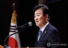 Unification Minister Chung Dong-young, South Korea's point man on inter-Korean relations, addresses a ceremony to mark the start of business for the new year at the government complex in Seoul on Jan. 2, 2026. (Yonhap)