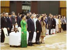 General Secretary of the Communist Party of Vietnam (CPV) Central Committee To Lam (second, left) and his spouse attend the ceremony to celebrate the 30th anniversary of Vietnam's accession to the Association of Southeast Asian Nations (ASEAN) in Jakarta, Indonesia, on March 10, 2025. (Photo: VNA)