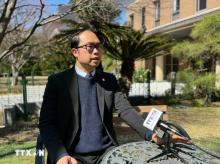 Chairman of the Union of Vietnamese Associations in Japan Dr. Nguyen Hong Son in an interview with the Vietnam News Agency (Photo: VNA)