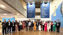 The Vietnamese delegation at the 47th session of UNESCO’s World Heritage Committee in Paris. (Photo: VNA)