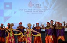 Opening ceremony of Civil20 or C20 in Bali, Monday (March 7, 2022). (ANTARA FOTO/Fikri Yusuf/hp)