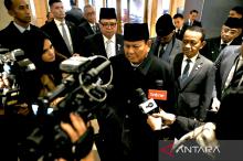 Indonesian President Prabowo Subianto delivers a statement to the press after attending the BoP Summit in Washington, D.C. on Thursday (Feb 19, 2026). (ANTARA)