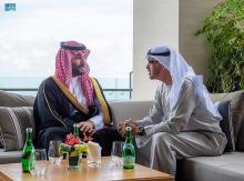 HRH Crown Prince Meets UAE President on Sidelines of G20 Summit