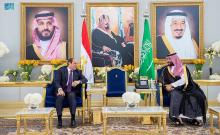 HRH Crown Prince Receives Egyptian President upon Arrival in Riyadh