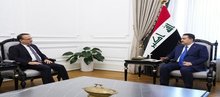 PM, Mohammed Shia al-Sudani, (right)the Lebanese Republic to Iraq, Ali al-Habhab, (left)