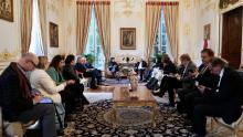 FM Fuad Hussein with a number of representatives of French and Arab media outlets in Paris