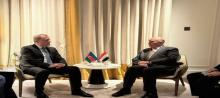 FM Fuad Hussein, (right), Azerbaijani FM, Jeyhun Bayramov, (left)