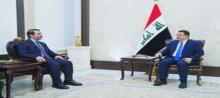 PM, Mohammed Shia al-Sudani (right) and Syrian FM, Asaad al-Shaibani (left)