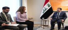 PM, Mohammed Shia Al-Sudani (right), the Executive Director of the United Nations Office on Drugs and Crime (UNDOC)