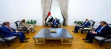 PM, Mohammed Shia Al-Sudani (centre),  the Under-Secretary-General of the United Nations, Executive Secretary of the Economic and Social Commission for Western Asia (ESCWA), Rola Dashti (left)