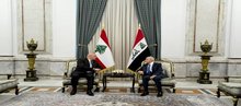 President Abdul Latif Jamal Rashid (right), Lebanese President Joseph Aoun (left) 