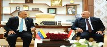 Governor of Karbala, Nassif Jassim Al-Khattabi, (right) the Venezuelan Ambassador, Arturo Anibal, (left)