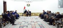 PM, Mohamed Al-Sudani (center) receives a delegation of Egyptian businessmen