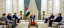 President Abdellatif Jamal Rachid (center) receives the envoy of the Algerian President Abdelmadjid Tebboune and the Algerian Minister of Energy and Mines Mohamed Arkab