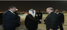 FM, Fuad Hussein (right) arrives In Manama 